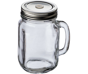 Glaskrug mit Metalldeckel, 450ml